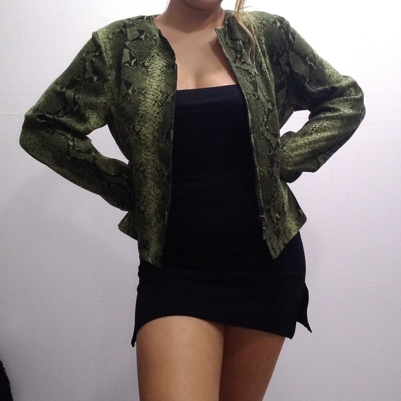 Jackets & Blazers - Suede Snake print Jacket